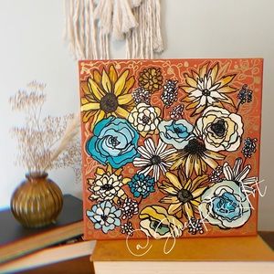 Fall Flower Wall Art Painting